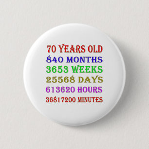 Badge Rond 5 Cm 70e anniversaire de mariage