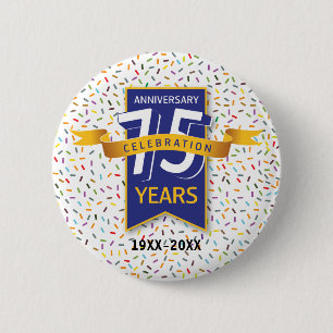 Badge Rond 5 Cm 75 e ANNIVERSAIRE Design