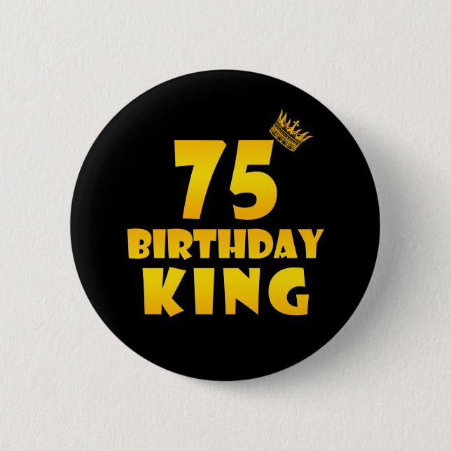 Badge Rond 5 Cm 75e anniversaire Cadeau pour 75 ans Anniversaire R (Devant)
