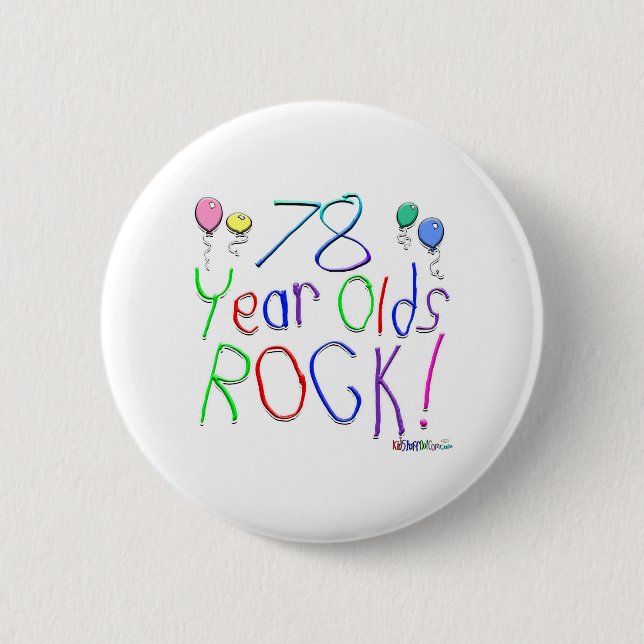 Badge Rond 5 Cm 78 ans de roche ! Bouton (Devant)