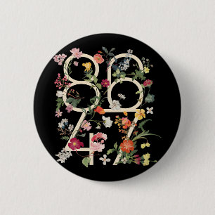 Badge Rond 5 Cm 8647 Résiste à la subtile florale Foxtrot Delta Ta