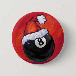 Badge Rond 5 Cm 8 Balle Noël Casquette rouge