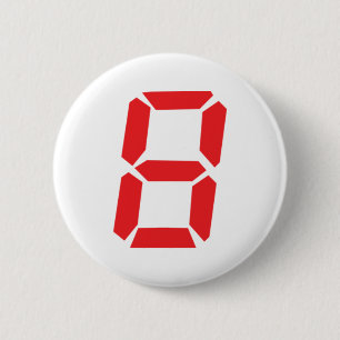 Badge Rond 5 Cm 8 huit réveil numérique