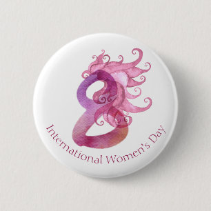 Badge Rond 5 Cm 8 mars le jour des femmes internationales