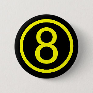 Badge Rond 5 Cm 8 - numéro huit