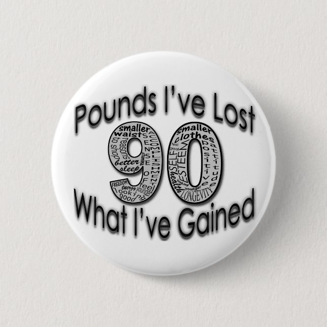 Badge Rond 5 Cm 90 livres de bouton perdu (Devant)