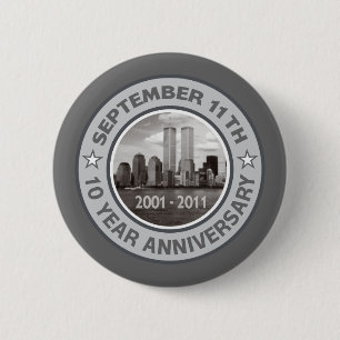 Badge Rond 5 Cm 911 anniversaire de 10 ans