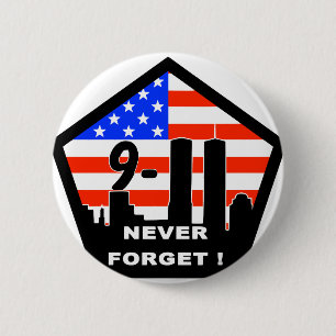Badge Rond 5 Cm 911 n'oubliez jamais