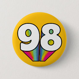 Badge Rond 5 Cm 98e anniversaire célébration de 98 ans