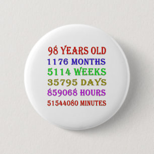 Badge Rond 5 Cm 98e anniversaire Jalons