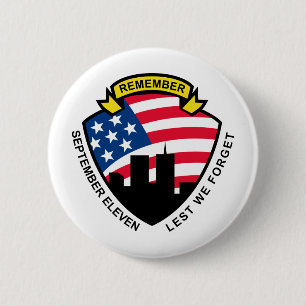 Badge Rond 5 Cm 9-11 bouclier de drapeau américain de World Trade