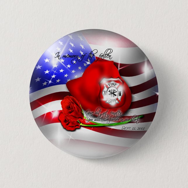 Badge Rond 5 Cm 9/11 bouton commémoratif (Devant)