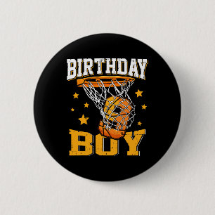 Badge Rond 5 Cm 9e anniversaire de basket-ball garçon 9 ans de bas
