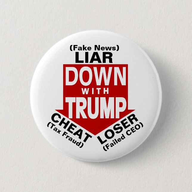Badge Rond 5 Cm A bas Trump (Devant)