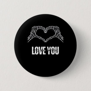 Badge Rond 5 Cm À la mort - Skeleton Heart Mains Classique