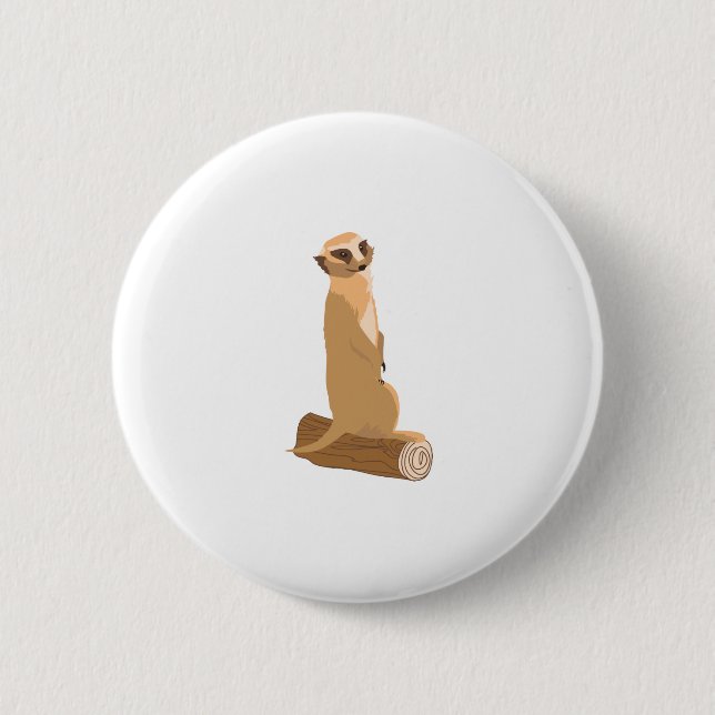 Badge Rond 5 Cm A Meerkat (Devant)