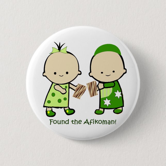 Badge Rond 5 Cm A trouvé l'Afikoman (Devant)