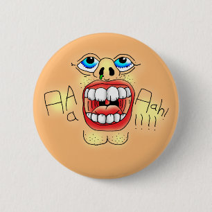 Badge Rond 5 Cm AAAAAAHH ! Visage hurlant