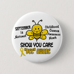 Badge Rond 5 Cm Abeille 1,1 de mois de conscience de Cancer
