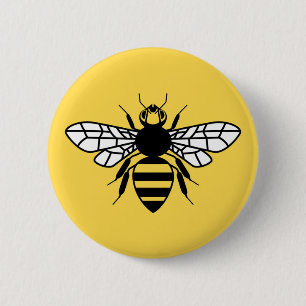 Badge Rond 5 Cm Abeille de Manchester