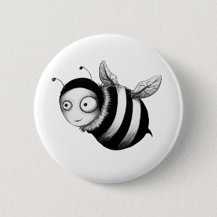 Badge Rond 5 Cm Abeille folle