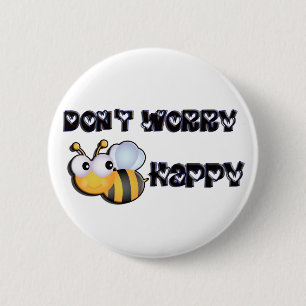 Badge Rond 5 Cm Abeille heureuse