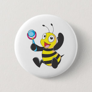 Badge Rond 5 Cm Abeille heureuse de bébé
