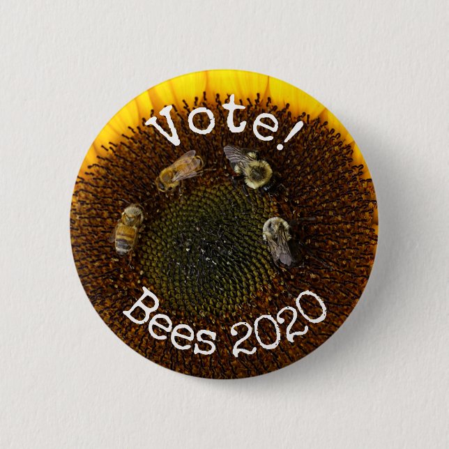 Badge Rond 5 Cm Abeilles de vote ! (Devant)