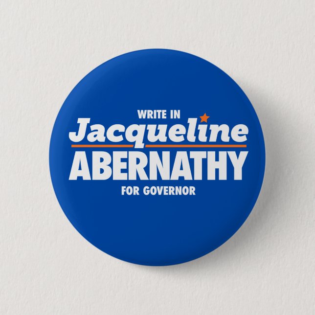 Badge Rond 5 Cm Abernathy pour le Texas Button, Bleu (Devant)