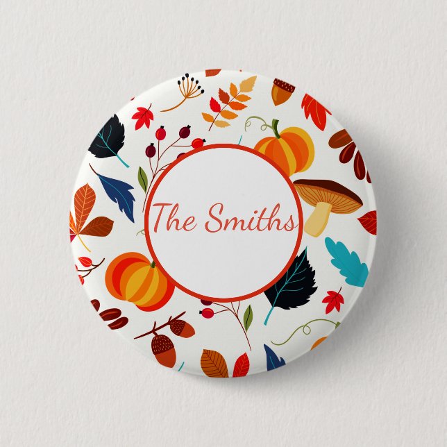 Badge Rond 5 Cm Abondance d'automne personnalisée (Devant)