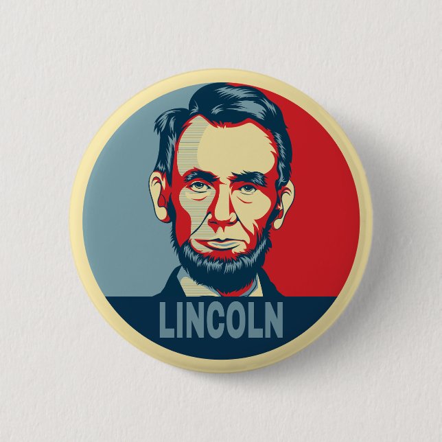 Badge Rond 5 Cm Abraham Lincoln USA Président Hope (Devant)