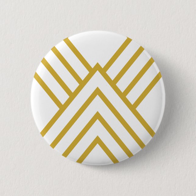 Badge Rond 5 Cm Abstract geometrical, white and gold (Devant)