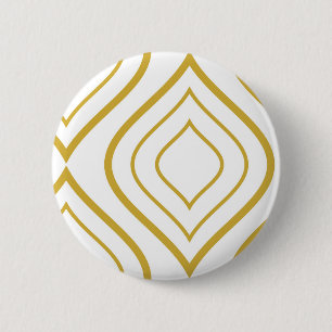 Badge Rond 5 Cm Abstract geometrical, white and gold
