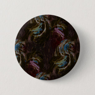 Badge Rond 5 Cm Abstrait atomique noir rétro