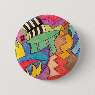 Badge Rond 5 Cm Abstrait coloré