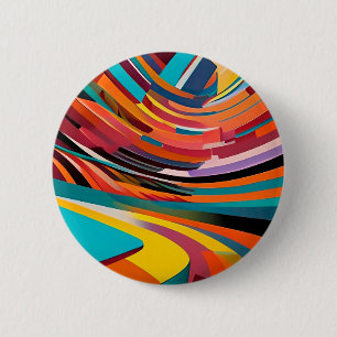 Badge Rond 5 Cm Abstrait moderne coloré brillant Motif audacieux A