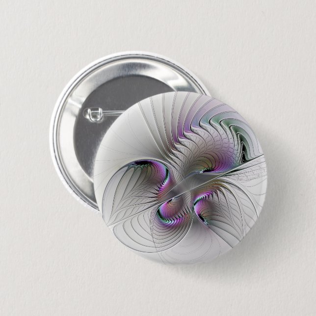 Badge Rond 5 Cm Abstrait moderne Shy Imaginaire Figure Fractal Art (Devant & derrière)