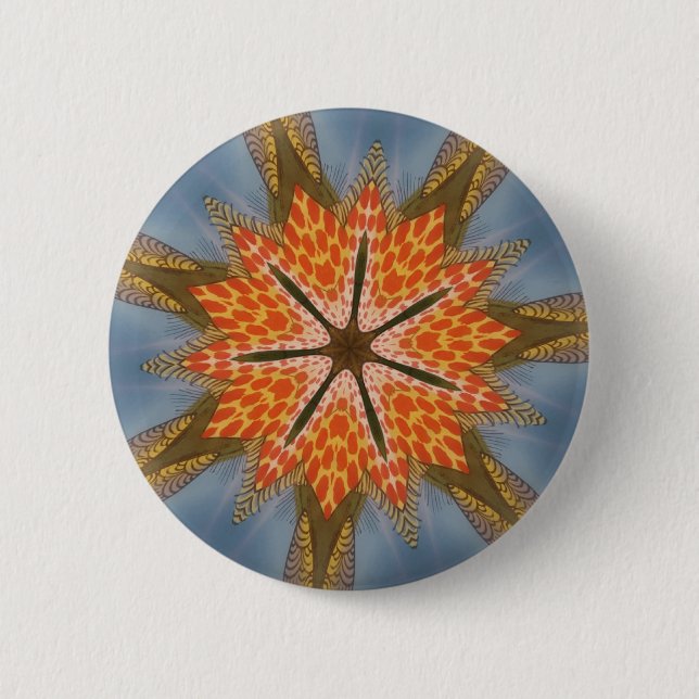 Badge Rond 5 Cm Abstrait Motif léopard : un effet kaléidoscope (Devant)