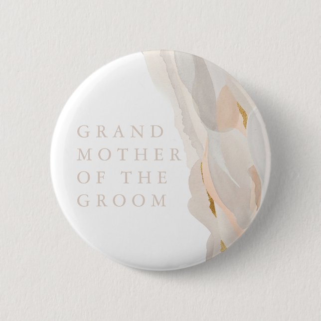 Badge Rond 5 Cm Abstraite Grand-Mère du bouton Groom (Devant)