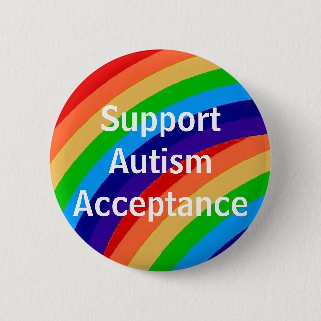 Badge Rond 5 Cm Acceptation d'autisme de soutien (Devant)