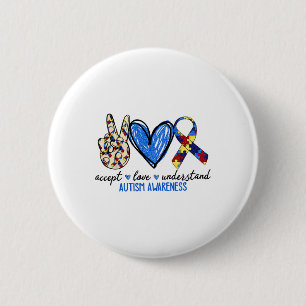 Badge Rond 5 Cm Accepter l'amour comprendre la Sensibilisation sur