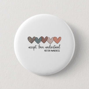 Badge Rond 5 Cm Accepter l'amour comprendre la Sensibilisation sur