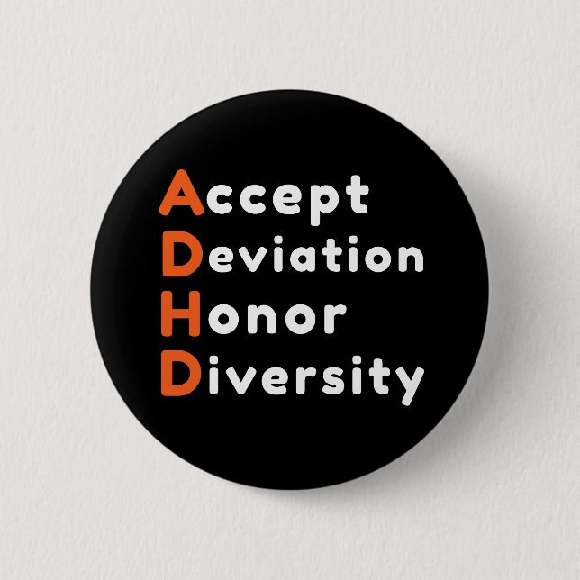 Badge Rond 5 Cm Accepter l'écart Diversité Honneur Sensibilisation (Devant)