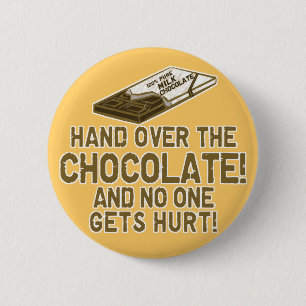 Badge Rond 5 Cm Accro du chocolat de chocolat
