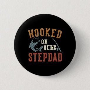 Badge Rond 5 Cm Accroché à être Stepdad Fête des pères Pêche Stepd