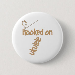 Badge Rond 5 Cm Accroché sur l'ukulélé