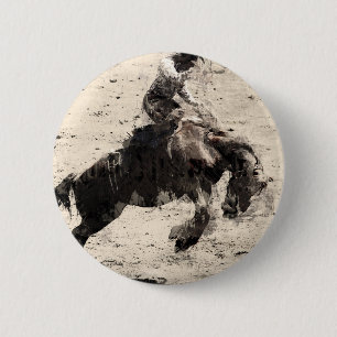 Badge Rond 5 Cm Accrocher - Bronco Busting Champ