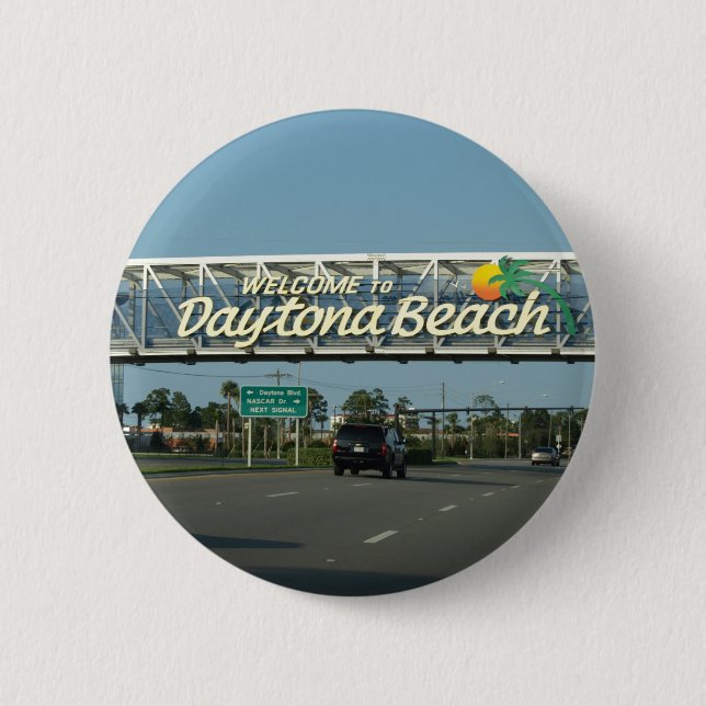 Badge Rond 5 Cm Accueil à Daytona Beach (Devant)