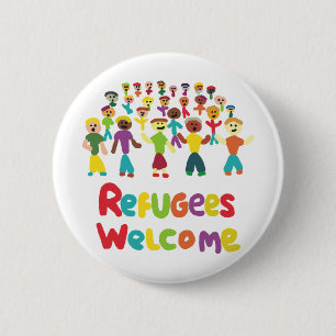 Badge Rond 5 Cm Accueil des réfugiés