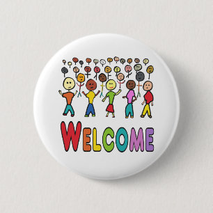 Badge Rond 5 Cm Accueil des réfugiés et migrants